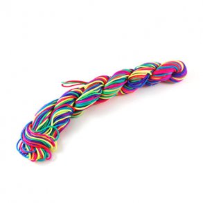 Nylon cord round, rainbow, approx. 1.2mm, batch of 16m