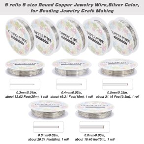 Wickeldraht-satz, versilbertes Kupferdraht, 5 Spulen mit den Gr��en 0,3�0,8 mm