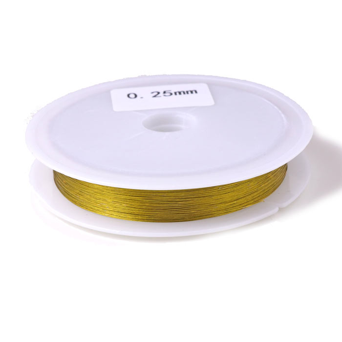 Tigertail, Wire Draht für Perlen, golden, 0,25 mm, 23 m