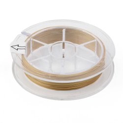 Tigers Tail-Perlendraht, aus 7 Litzen gesponnen, hohe Qualitt, goldfarben, 0,3 mm, 10 m.