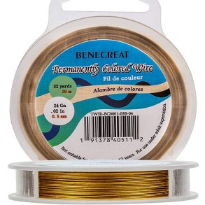 Tigers Tail, Benecreat, 7-Faden Perlendraht aus Edelstahl, dunkelgold, 0,5 mm, 30 m