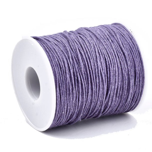 Waxed cotton cord, full spool, light purple, 1.2mm, 74m