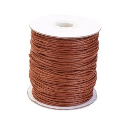 Wachsschnur, Sienna-braun, Spule, Baumwolle mit Wachsimpr&auml;gnierung, 1,5 mm, ca. 90M