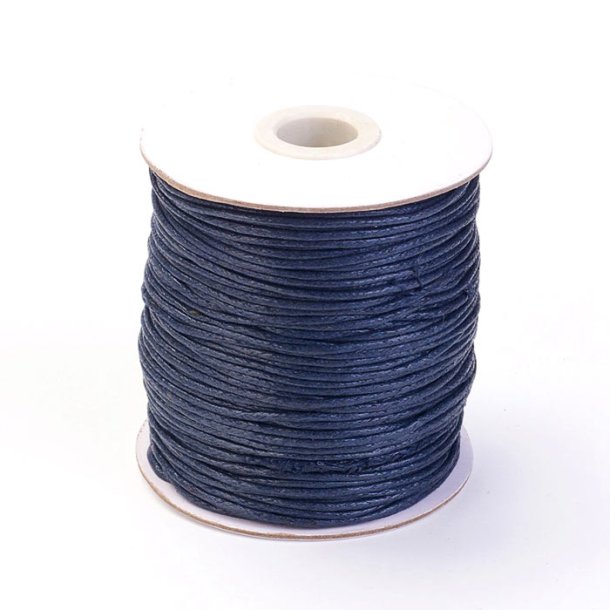 Waxed cord, dark blue, thickness 1,5 mm, full spool, 90 m