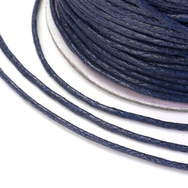 Waxed cord, dark blue, thickness 1,5 mm, 2 m