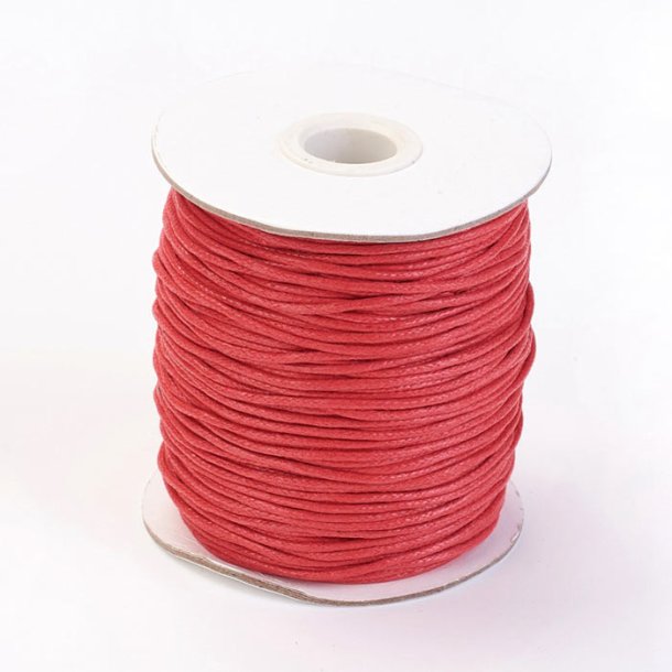 Waxed cord, red, thickness 1,5 mm, full spool, 90 m