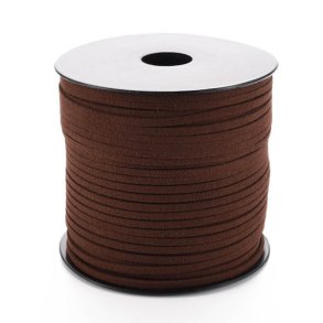 Wildleder (imitiert), ganze Spule, dunkelbraun, 3x1,2 mm, 90 Meter