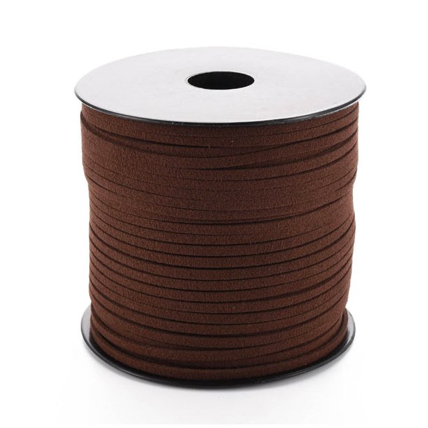 Suede cord (artificial), dark brown, 3x1.2mm, 2 meters
