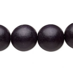 Holzperlen, schwarz, rund, 16 mm, 6 Stk.