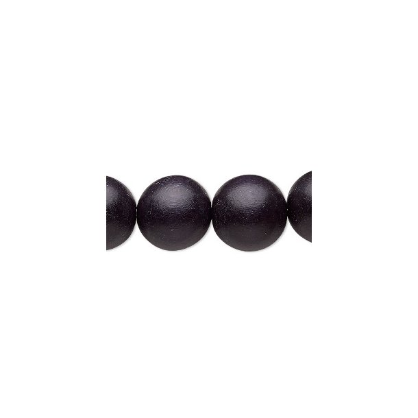 Holzperlen, schwarz, rund, 16 mm, 6 Stk.