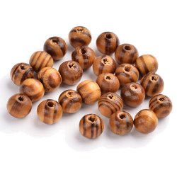 Holzperlen, rund, Kiefernholz, 8 mm, 10 Stk.
