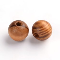 Tr�perle, fyrretr�, rund, brun, diameter ca. 12 mm, 20 stk