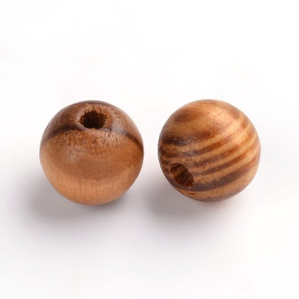 Tr�perle, fyrretr�, rund, brun, diameter ca. 12 mm, 20 stk