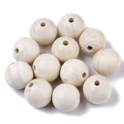 Holzperle, hellbraun, gro, rund 25 mm, 2 Stk.