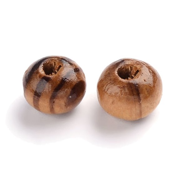 Wooden bead, pine, round, ca. 6mm, 20pcs