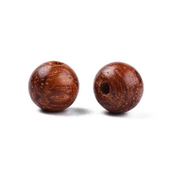Wooden bead, round, shiny, saddle-brown, 6 mm, 20 pcs