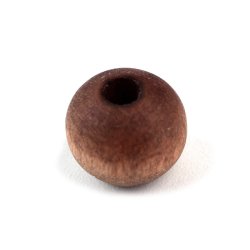 Holzperle, rund, gefrbt, mattiert sattelbraun, 8x7 mm, 20 Stck