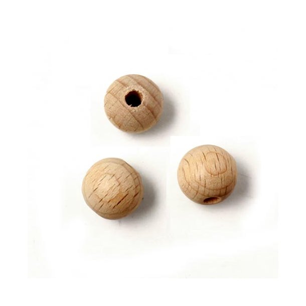 Wooden bead, light brown, 12mm, 6pcs.