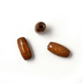Holzperlen, dunkel-braun Holz, länglich, 15x7 mm, 10 Stk.