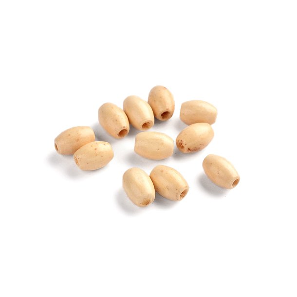 Wooden bead, light brown, simple, oval, 8x5mm, 30pcs.