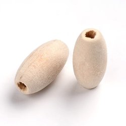 Holzperlen, hellbraun, oval, 20x10 mm, 10 stk.