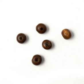 Holzperlen, dunkelbraun, rund, barock, 6-7 mm, 20 Stk.