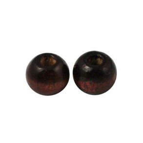 Holzperlen, dunkelbraun, rund, 6 mm, 10 Stk.