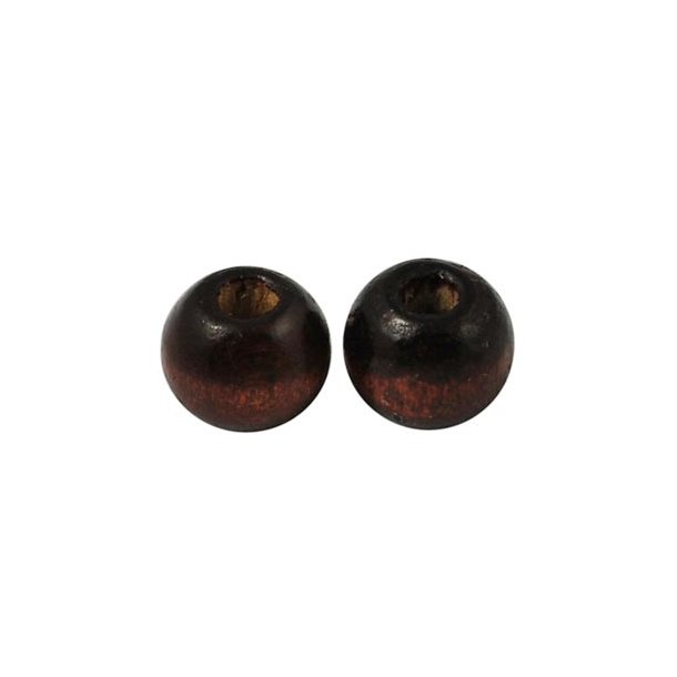 Wooden bead, dark brown, round, 6mm, 10pcs.