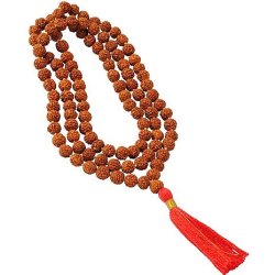 Rudraksha, nuss-perle aus Nepal, rotbraun, Durchmesser ca. 18 mm, 2 stk