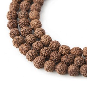Rudraksha, Doppelstrang, echte Nussperle aus Nepal, braun, 6-8 mm, ca. 110 Stk.