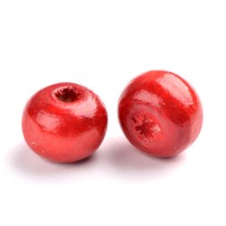 Wooden bead, round, orange, 10x9mm, 30pcs.