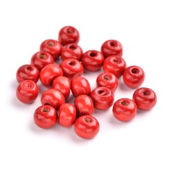 Wooden bead, round, orange, 10x9mm, 30pcs.