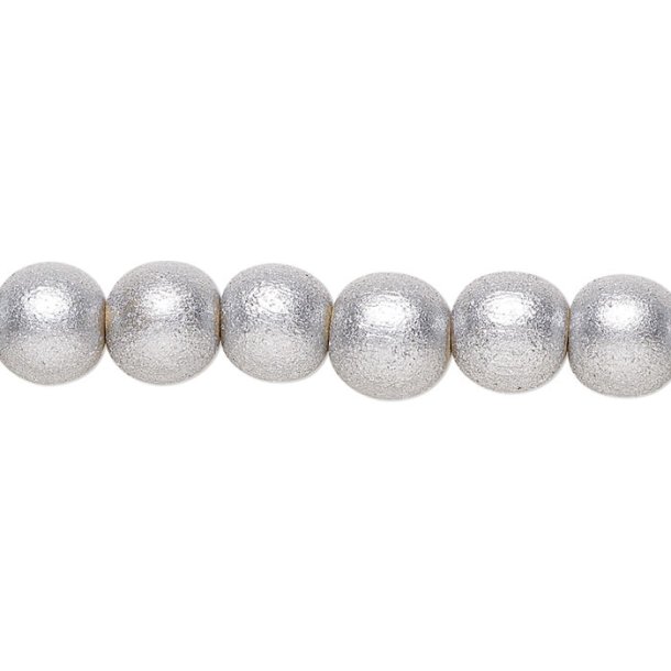 Wooden bead, silver, ca. 8 mm, round, Hole size 1,5mm, 10pcs