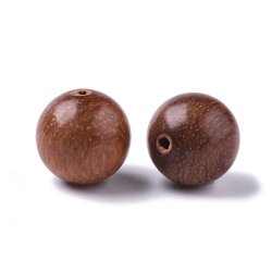 Holzperle, rund, gewachst, ungefrbt, sienabraun, 12 mm, 10 Stck