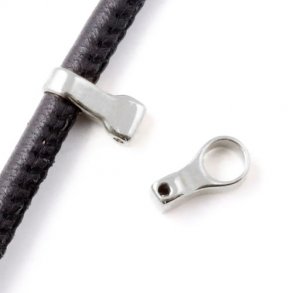 Schnurösen-Set für Uhren, Stahl, 16x7x8 mm, Lochgröße 6,2mm, 2 Stk.