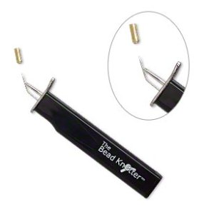 The Bead Knotter - black, a cord knotting tool for beads, 1pc