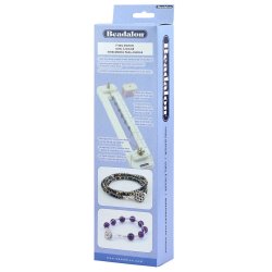 Beading loom, white plastic and steel, 31x8cm, 1pc