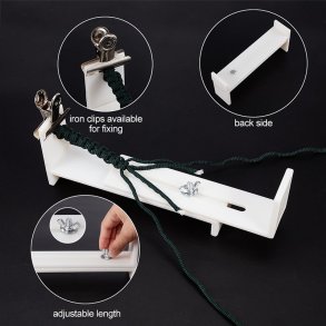 Knüpfbrett aus weißem Kunststoff und Metall, 20x4,5x8,5 cm, 1 Stk