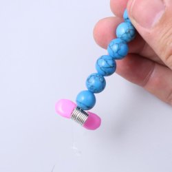 Perlenstopper fr Schnre, Feder mit Kunststoffpads, 7,5 mm, 4 Stck