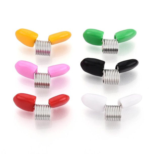 Perlenstopper fr Schnre, Feder mit Kunststoffpads, 7,5 mm, 4 Stck