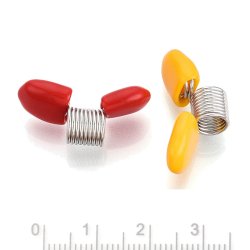 Perlenstopper fr Schnre, Feder mit Kunststoffpads, 7,5 mm, 4 Stck
