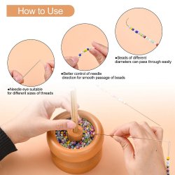 Beadspinner, Apparat zum schnellen Auffdeln von Rocailles, Holz, 10x15 cm, 1 Stk