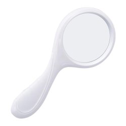Handheld magnifier, white ABS plastic, glass lens, 5X, 22.8x10.2x2 cm, 1 pc