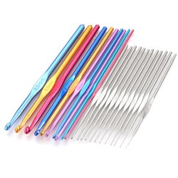 H&auml;kelnadeln aus Aluminium und Eisen, Gr&ouml;&szlig;e 0,6 bis 6,5 mm, 22 Stk.