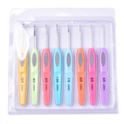 H&auml;kelnadeln aus Aluminium und Kunststoff, Gr&ouml;&szlig;e 2,5 bis 6 mm, 8 Stk.