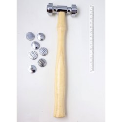 Hammer fr Silberschmiedearbeiten, Holz und Stahl, 9 Kpfe, 250x70x25 mm, 1 Stck