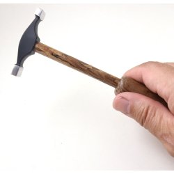 Hammersatz, fr Silberschmiede, Holz und Stahl, 5 verschiedene mit Halter, 220x6,5x13 mm