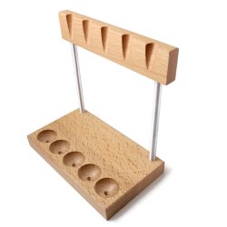 Hammersatz, fr Silberschmiede, Holz und Stahl, 5 verschiedene mit Halter, 220x6,5x13 mm