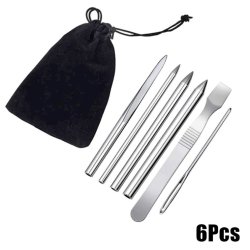 Paracord-Werkzeug zum Knpfen und Nhen, Stahl, Set mit 6 verschiedenen Teilen.