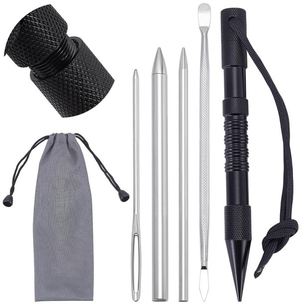 Werkzeugset zum Armbandkn�pfen, platinfarben, 6-teilig, 1 Set
